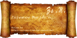 Zsivanov Marián névjegykártya
